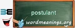 WordMeaning blackboard for postulant